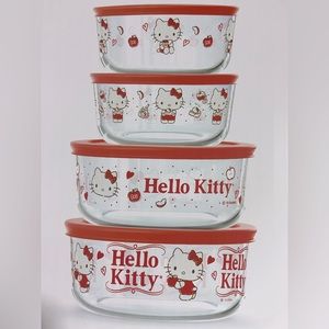 Set of 8 Pyrex hello kitty